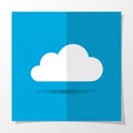 A minimalist illustration of a white cloud icon centered on a Royalty Free Stock Photo
