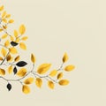 Minimalist Illustration Of Yellow Leaves In Autumn