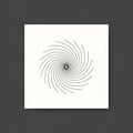 Minimalist image featuring a black spiral pattern on a white square Royalty Free Stock Photo