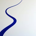 A minimalist image featuring a single, continuous blue line on a white background. Royalty Free Stock Photo