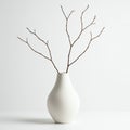 Minimalist image featuring a white ceramic vase with a smooth matte finish, containing Royalty Free Stock Photo