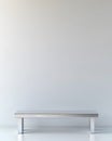 Silver Metal Bench against White Wall Royalty Free Stock Photo