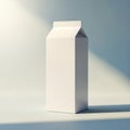 A minimalist image of a white rectangular carton, resembling a milk or juice containe Royalty Free Stock Photo