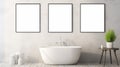 Minimalist Industrial Design: Framed Pictures Above Bathtub In 8k Resolution Royalty Free Stock Photo