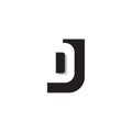 Minimalist initial letters DJ monogram vector logo template