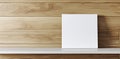A minimalist interior with a blank canvas elevated on wood. 3D rendering Royalty Free Stock Photo