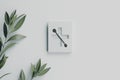 A Minimalist Interior Design Featuring a Stylish Clock Installed on a Clean White Wall Royalty Free Stock Photo