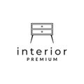 Minimalist interior furniture living room table logo design vector graphic symbol icon sign illustration creative idea Royalty Free Stock Photo