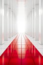 minimalist interior hallway adorned with graceful columns, copy space