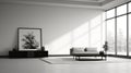 Minimalist Interior: Serene Black And White Photographic Composition