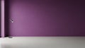 Minimalist interior with a single modern floor lamp against a vibrant purple wall Royalty Free Stock Photo