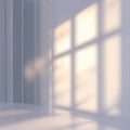 Minimalist Interior with Soft Sunlight and Window Shadow Patterns image photo Royalty Free Stock Photo