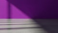 Minimalist interior with vibrant purple wall and geometric shadow patterns Royalty Free Stock Photo