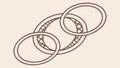 Minimalist Interlocking Ring Motif Design, vector design Generative AI Royalty Free Stock Photo