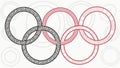 Minimalist Interlocking Rings Vector for Clean Connection Design, vector design Generative AI Royalty Free Stock Photo