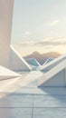 A minimalist interpretation of abstract hills featuring a series of intersecting diagonal lines and rectangles