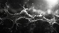 A minimalist interpretation of neural pathways with a simple repeating pattern of dots or lines forming a hypnotic and