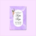 minimalist invitation with purple cloud theme