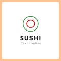 Minimalist Japanese style sushi design logo