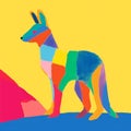 Minimalist Kangaroo Color Blocks By James Smith