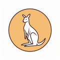 Minimalist Kangaroo Design In American Iconography Style