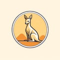 Minimalist Kangaroo Logo With Art Deco Style