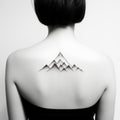 Minimalist Karst Tattoo Design: Captivating Pirin Mountains Silhouette