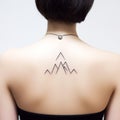 Minimalist Karst Tattoo Design: Majestic Pirin Mountains Silhouette