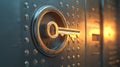 Minimalist Key Unlocking Digital Security Concept