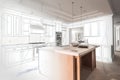 Minimalist Kitchen Blueprint: Vision of a Home Renovation Royalty Free Stock Photo