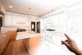 Minimalist Kitchen Blueprint: Vision of a Home Renovation Royalty Free Stock Photo