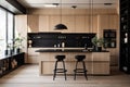 minimalist kitchen, filled with sleek appliances and simple accessories