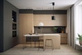 minimalist kitchen, filled with sleek appliances and simple accessories