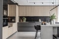 minimalist kitchen, filled with sleek appliances and simple accessories