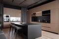 minimalist kitchen with sleek and modern appliances and streamlined workflow