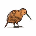 Minimalist Kiwi Bird Cartoon Sketch: Political Illustration In Meticulous Linework