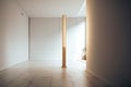 a minimalist lamp in a bright, open space