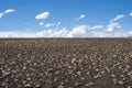 Minimalist Landscape of a cinder cone lava rock formation in Craters of the Moon National Monument in Idaho Royalty Free Stock Photo