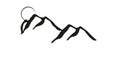 Minimalist Landscape Hills. Mountain Logo and symbol vector Royalty Free Stock Photo