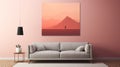 Minimalist Landscape Painting: Digital Realism On Canvas