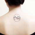 Minimalist Landscape Tattoo: Mountain Tattoo Design With Meticulous Linework