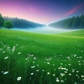 minimalist landscape with tranquil meadow