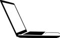 Minimalist Laptop Silhouette Side View Technology Icon Royalty Free Stock Photo