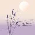 Minimalist Lavender Artwork: Monochromatic Landscapes And Romantic Moonlit Seascapes