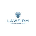 minimalist LAWFIRM pillar circle pole logo design Royalty Free Stock Photo