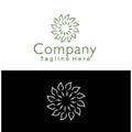 Minimalist leaf with circle for logo design concept