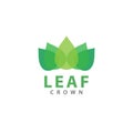 Minimalist Leaf Crown logo. Vector illustration