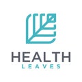 Minimalist leaf health vector logo