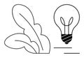 Sustainable Innovation Concept with Leaf Motif and Light Bulb Outline Royalty Free Stock Photo