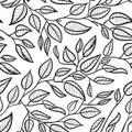 Minimalist Leaf Line Art Illustration as a Seamless Surface Pattern Design